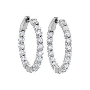 14K 7.00 Ct. Tw. Lab-Grown Diamond In & Out Hoops